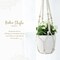 Macramé Plant Hanger – 35" Ivory Indoor/Outdoor Hanging Planter Holder with Wood Beads, No-Tassel Design – Boho Decorative Flower Pot Holder for Home Décor (Pot Not Included)
